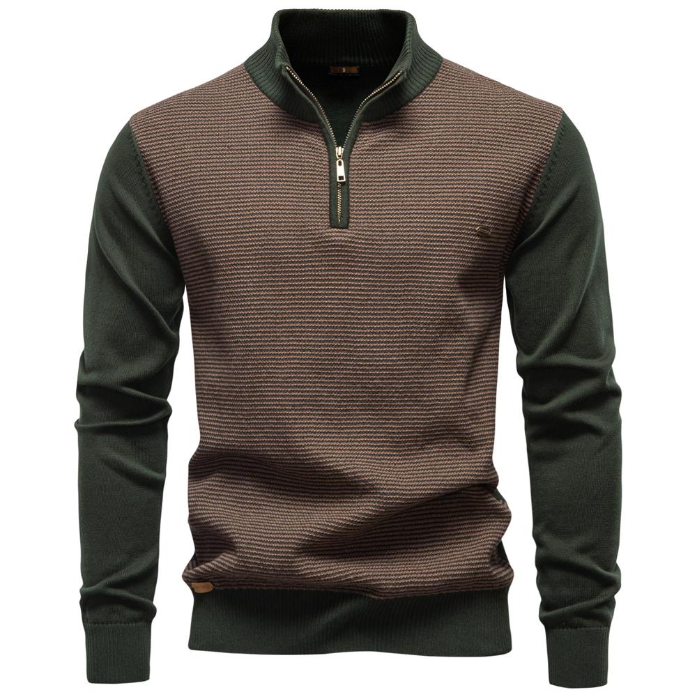 AIOPESON Herren Streifenpullover Einfarbig Strickpullover Warm Luxuriöse Baumwolle Herbst Winter Lässig Rollkragen Herrenpullover EUR XXL 95-105kg von Joom DACH