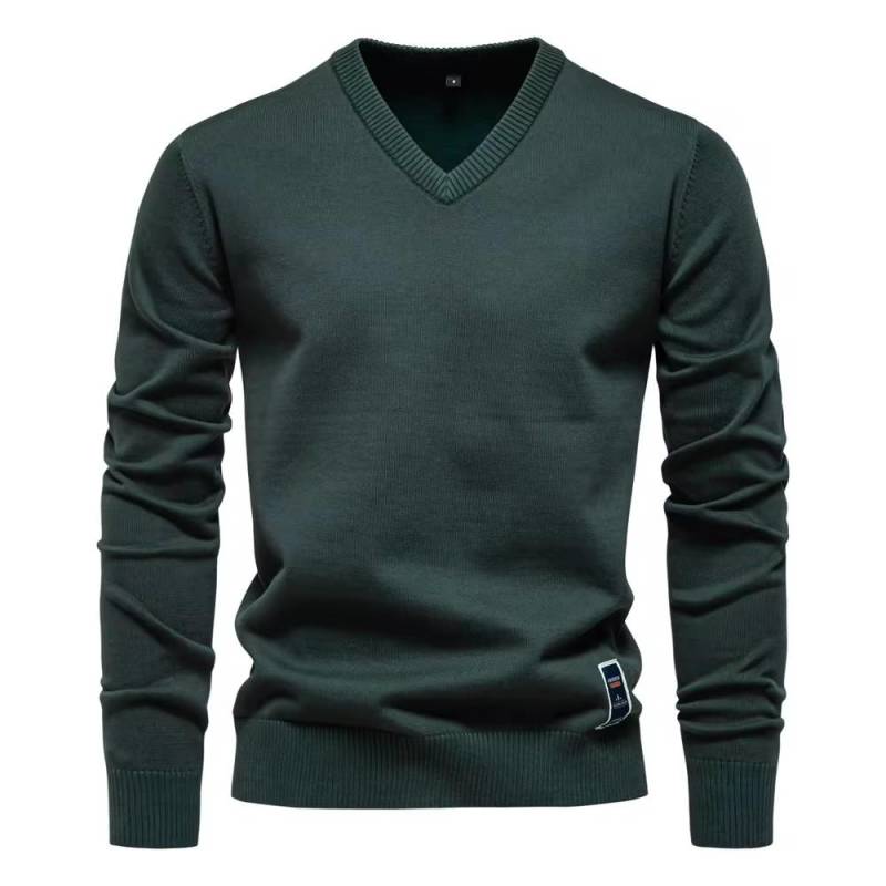 AIOPESON Herren V-Ausschnitt Einfarbig Baumwolle Pullover Langarm Lässige Gesellschaftliche Strickpullover für Männer EUR XXL 95-105kg von Joom DACH