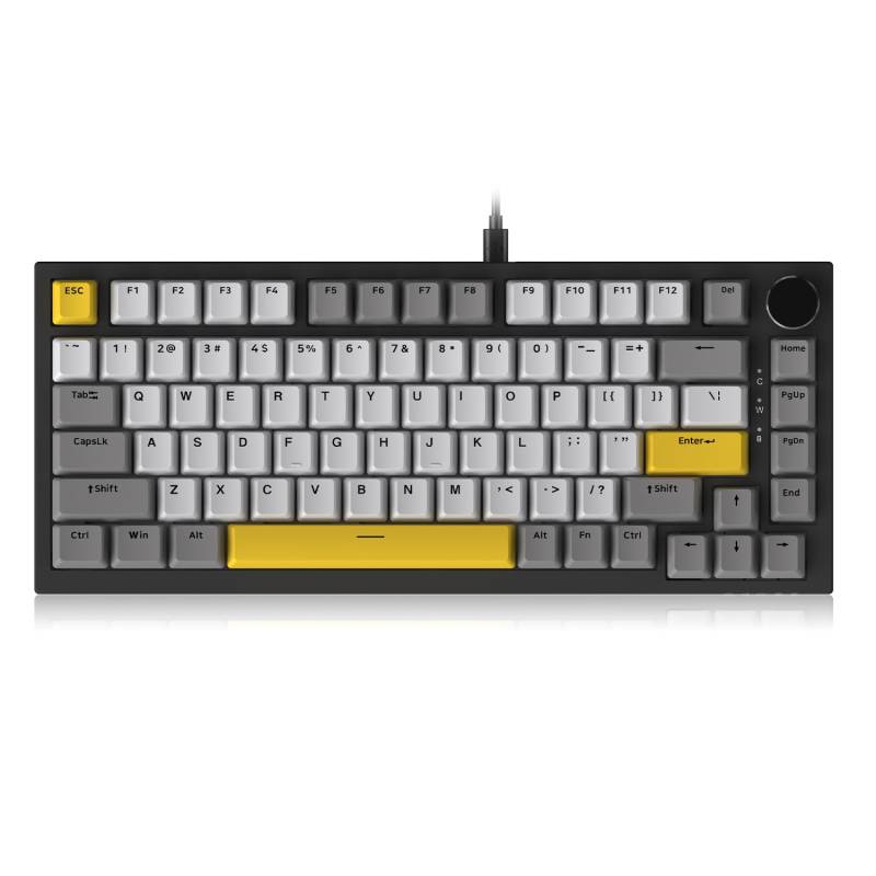 AK820 Verdrahtete Dichtungsstruktur Mechanische Meersalzachse Metall Programmierbares RGB Hot Swap Meigetsu-Achse Schwarzgrau FIRSTBLOOD×AJAZZ 75% Tastatur, Knopf, von Joom DACH