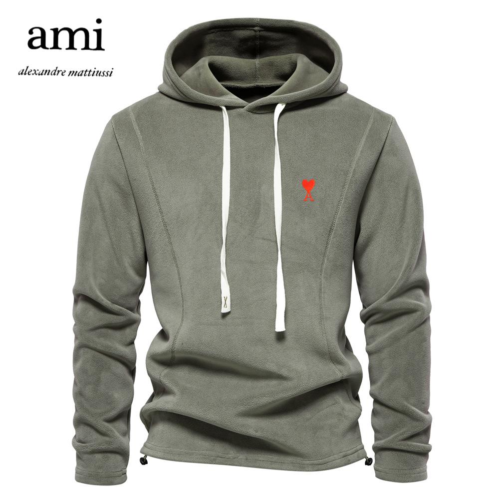AMI Besticktes Herbst- und Winter-Neues Herren Langarm Kapuzensweatshirt Trend Vielseitig Fleece Warmes Sweatshirt M von Joom DACH