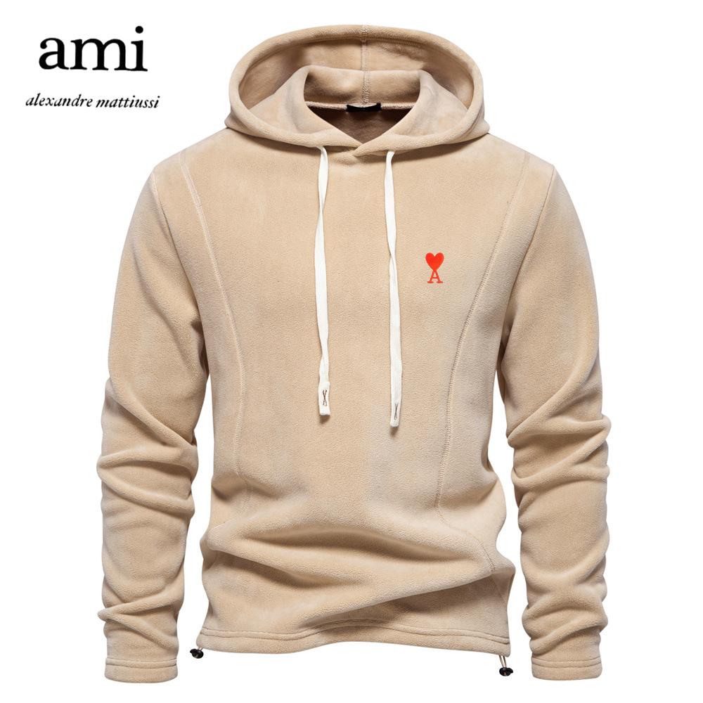 AMI Besticktes Herbst- und Winter-Neues Herren Langarm Kapuzensweatshirt Trend Vielseitig Fleece Warmes Sweatshirt S von Joom DACH