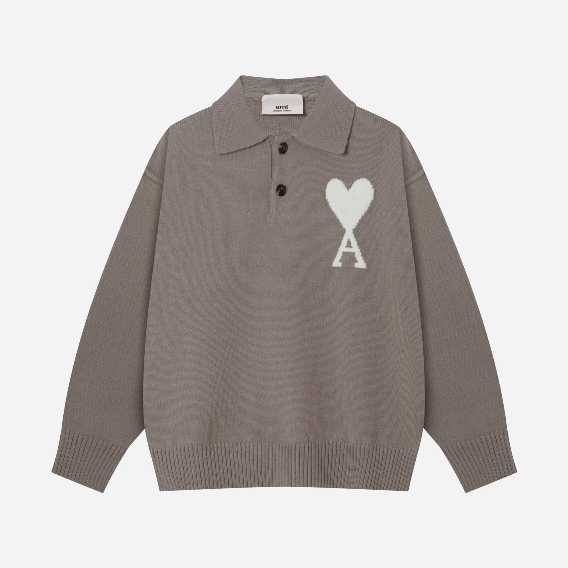 AMI Frühling und Herbst Neu Liebe Jacquard Wolle Ami De Coeur Polokragen Kapuzenpullover M von Joom DACH