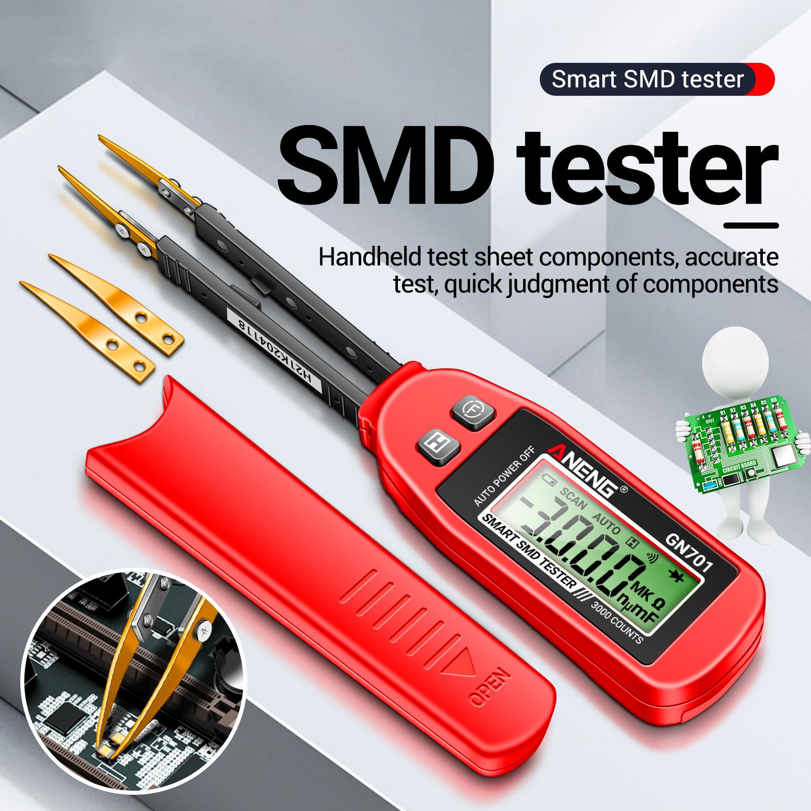 ANENG GN701 Smart SMD Tester 3000 Counts Multimeter Handheld Patch Test Widerstand Kapazität rot von Joom DACH