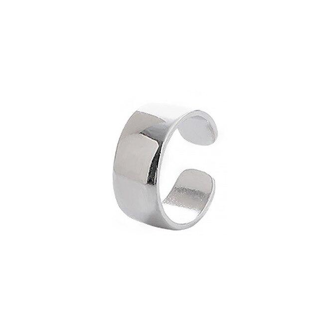ANENJERY Einfache 925 Sterling Silber 1PC Glatte Ohr Manschetten Clip Ohrringe für Frauen Kein Piercing Gefälschte Knorpel Ohrring S-E1353 von Joom DACH
