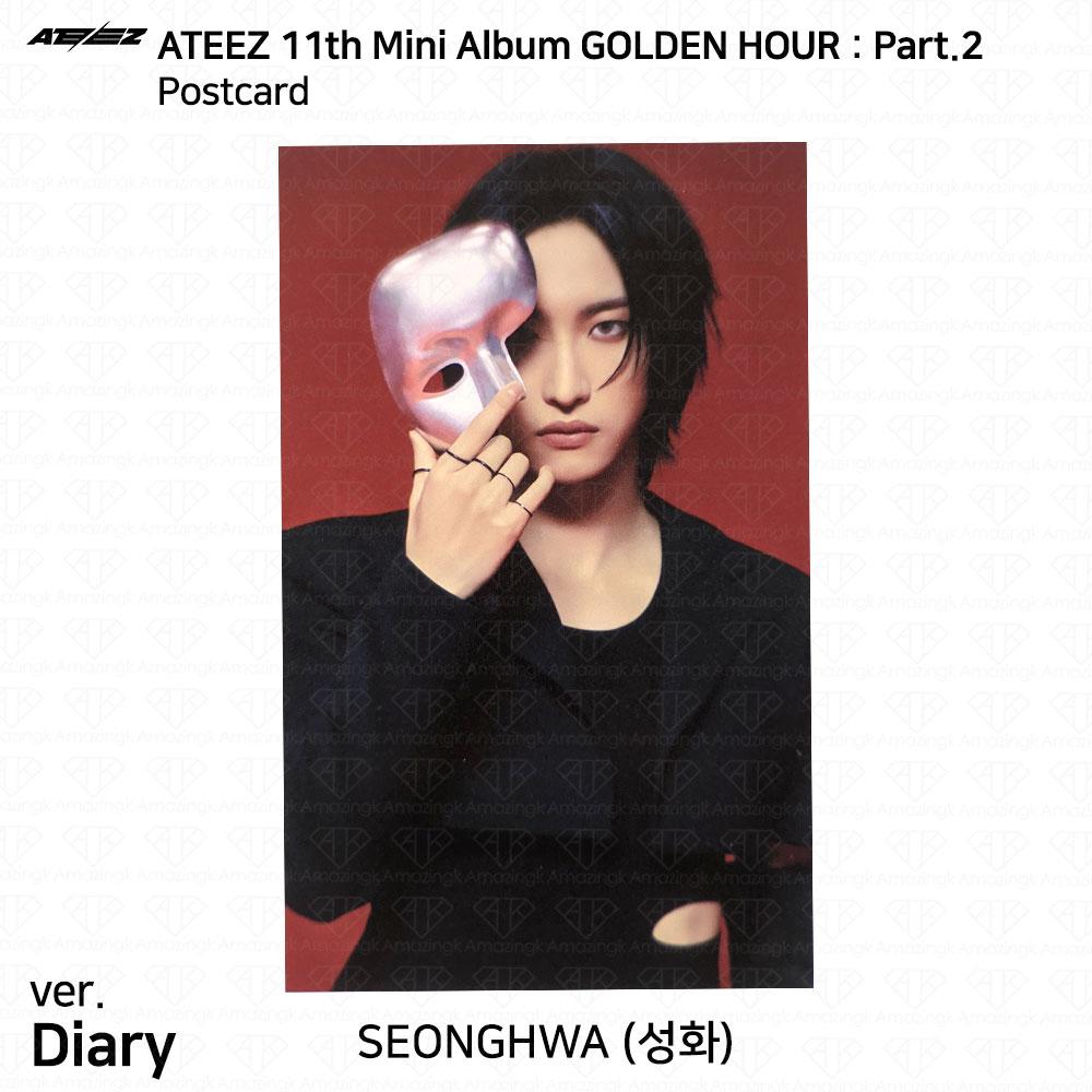 ATEEZ Das 11. Mini-Album Golden Hour Pt.2 zum Tagebuch für Ver-Fotokarte Postkarte Seonghwa - Diary Postcard von Joom DACH