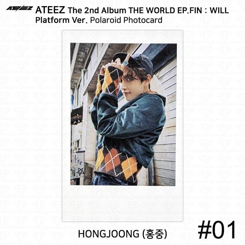 ATEEZ Das 2. Album WORLD EP.FIN WILL Plattform Ver. Fotokarten-Polaroid-Aufkleber Hongjoong - Polaroid #1 von Joom DACH
