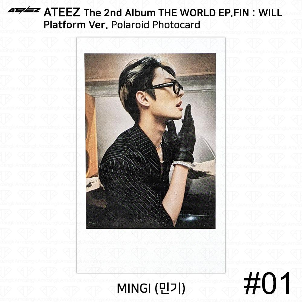 ATEEZ Das 2. Album WORLD EP.FIN WILL Plattform Ver. Fotokarten-Polaroid-Aufkleber Mingi - Polaroid #1 von Joom DACH