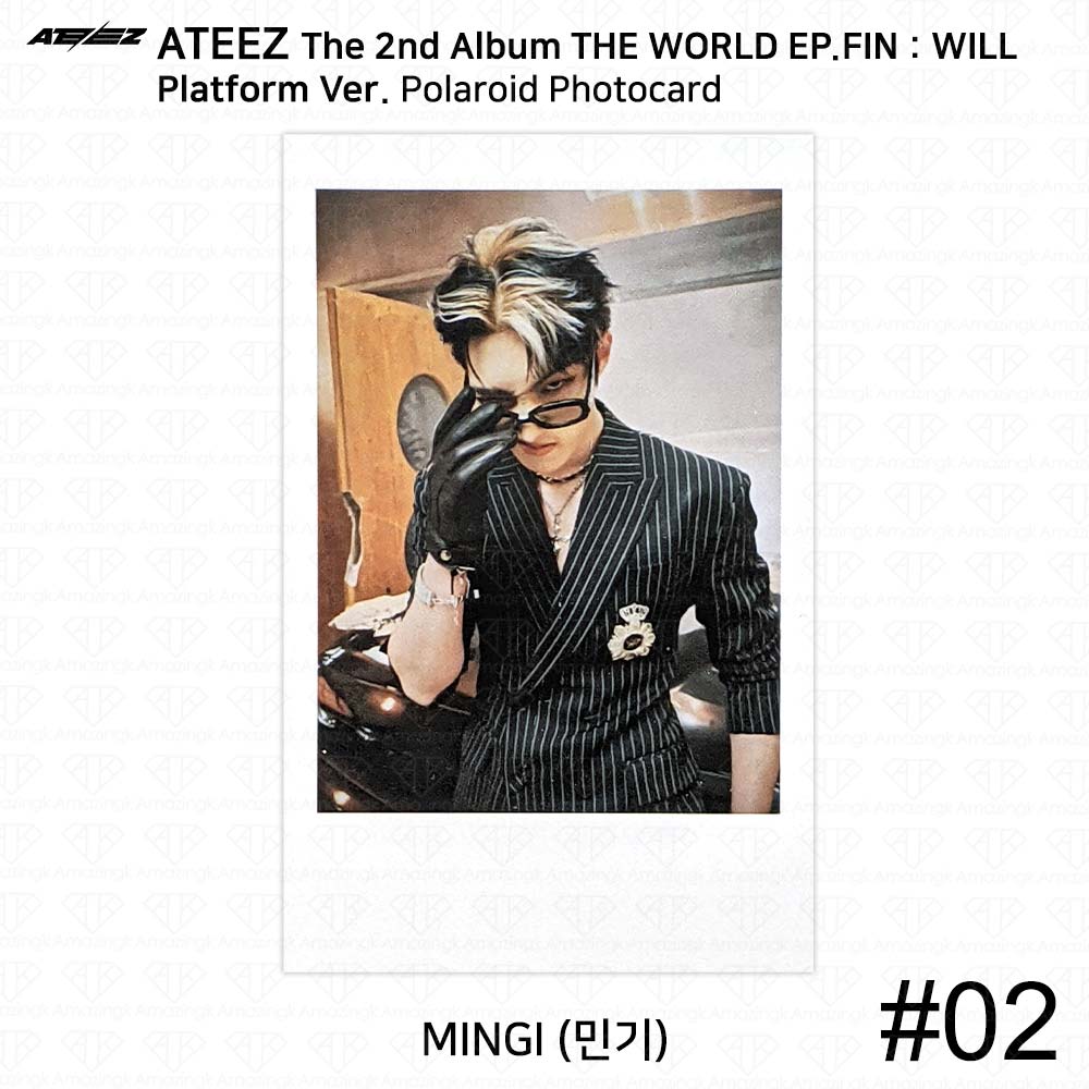 ATEEZ Das 2. Album WORLD EP.FIN WILL Plattform Ver. Fotokarten-Polaroid-Aufkleber Mingi - Polaroid #2 von Joom DACH