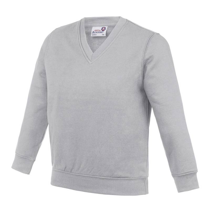 AWDis Academy Kinder/Junior V-Ausschnitt Schulpullover/Sweatshirt (2er-Pack) 3-4 Years grau von Joom DACH