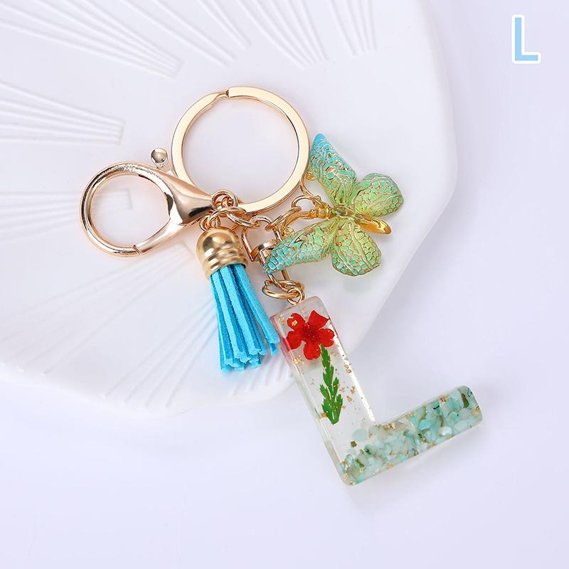 AZ Dreamy Pailletten-Buchstaben-Schlüsselbund für Frauen, Quaste, Schmetterlings-Anhänger, Initiale, Schlüsselanhänger, Handtaschen-Anhänger, Auto-Schlüsselanhänger von Joom DACH