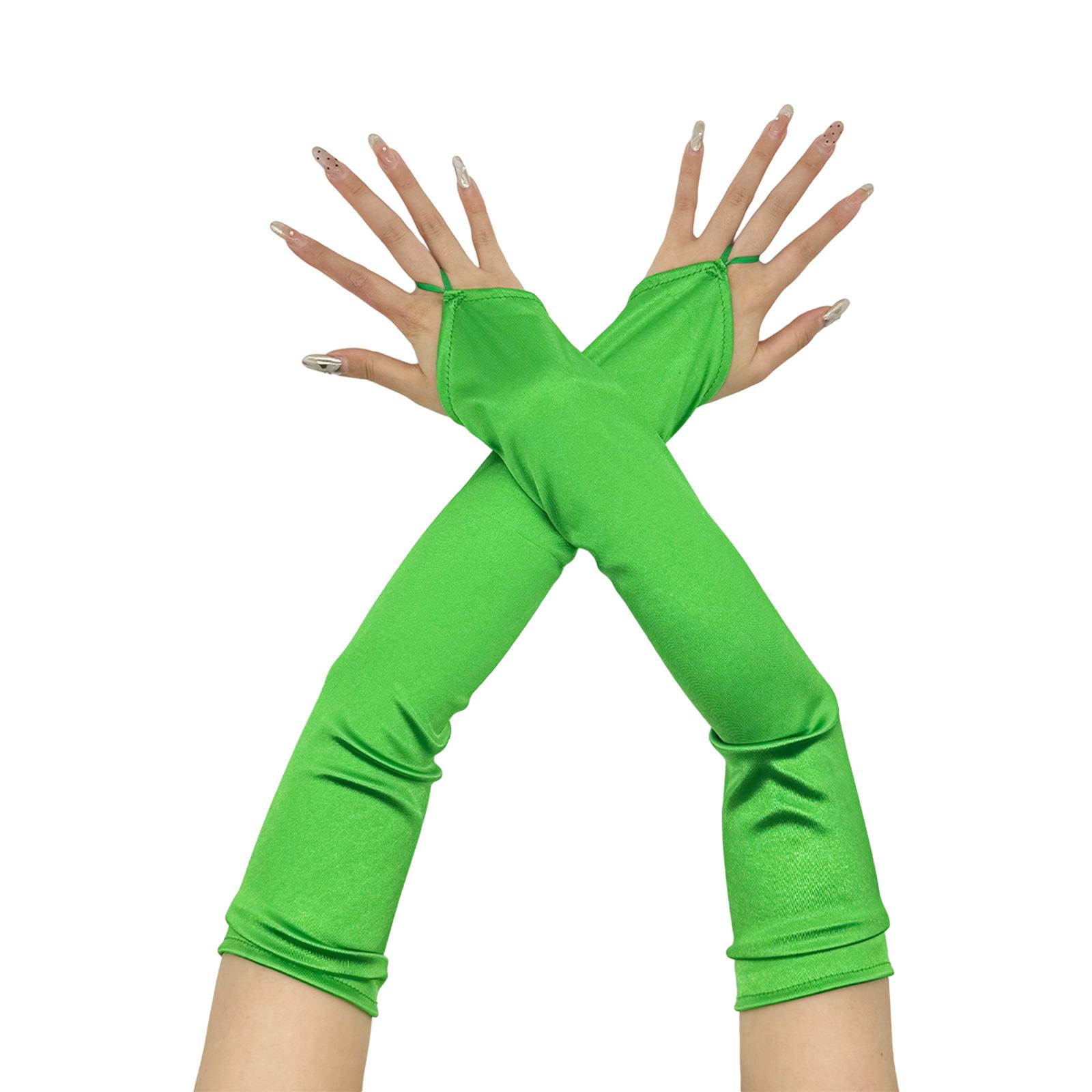 Abend Bankett Satin Handschuhe Prom Zubehör Lange Handschuhe für Oper Flapper Damen Thema Prom Kostüm grün von Joom DACH