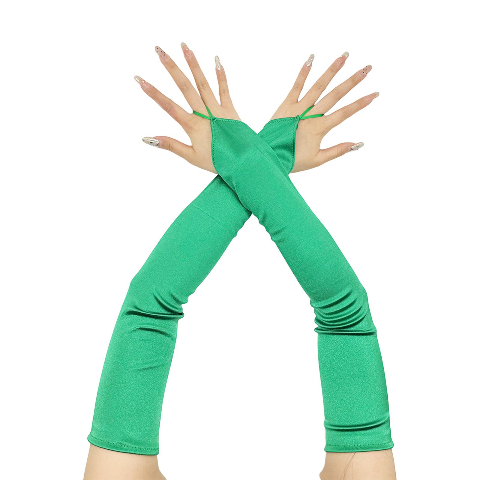 Abend Bankett Satin Handschuhe Prom Zubehör Lange Handschuhe für Oper Flapper Damen Thema Prom Kostüm dunkelgrau von Joom DACH