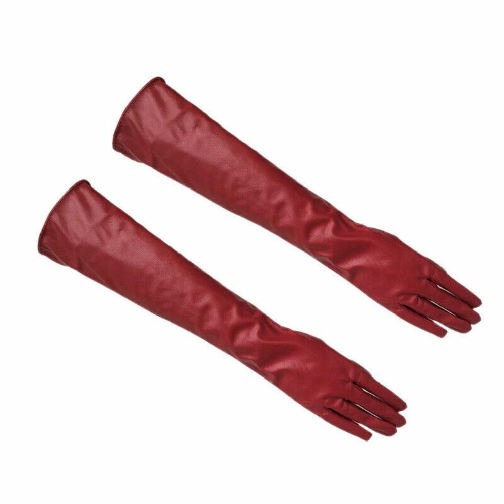 Abend Party Handschuhe Frauen Leder Handschuhe Mode Lange Ellenbogen Handschuhe 40cm rot von Joom DACH