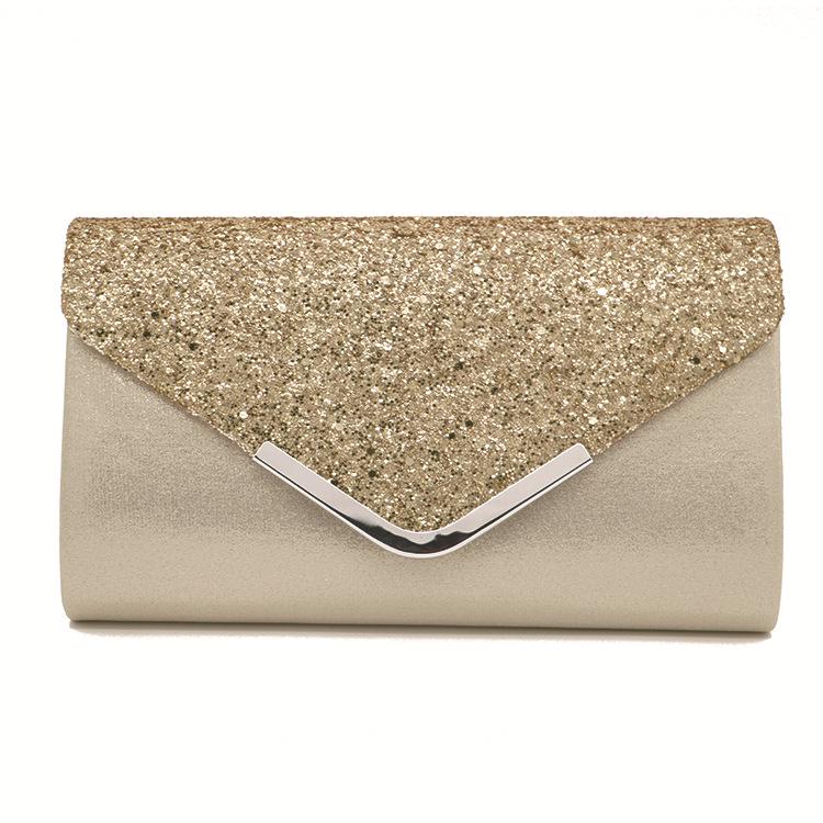 Abendhandtasche Damen Clutch Party Clutch Bag Damen Hochzeit Party Prom Handtasche Geldbörse mit Kette goldgelb von Joom DACH