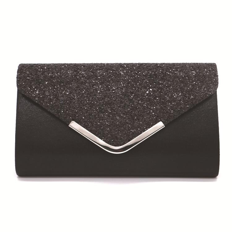 Abendhandtasche Damen Clutch Party Clutch Bag Damen Hochzeit Party Prom Handtasche Geldbörse mit Kette schwarz von Joom DACH