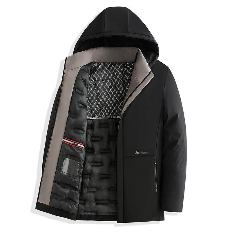 Abnehmbare Kapuzenjacke Winter Jugend Herren Baumwolle gefütterte Jacke Herren Thermo Samt 3XL schwarz von Joom DACH