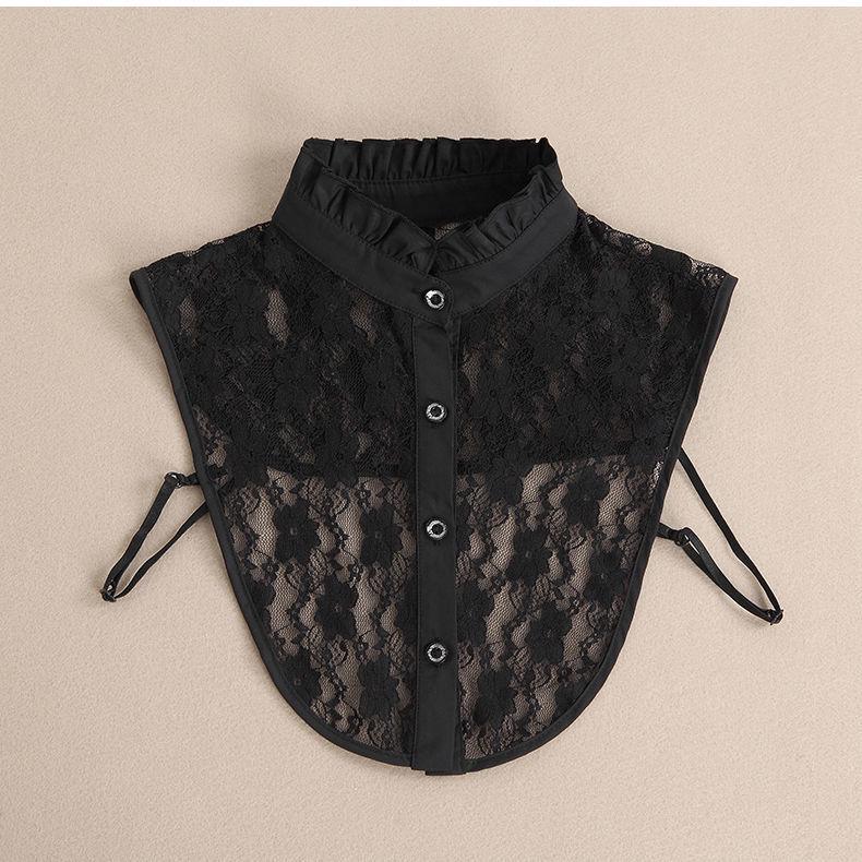 „Abnehmbarer Chiffonkragen aus weißer Hohlspitze für Damen – vielseitiges Pullover- und Hemd-Accessoire“ von Joom DACH