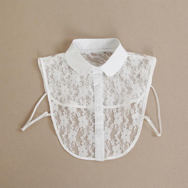 „Abnehmbarer Chiffonkragen aus weißer Hohlspitze für Damen – vielseitiges Pullover- und Hemd-Accessoire“ von Joom DACH