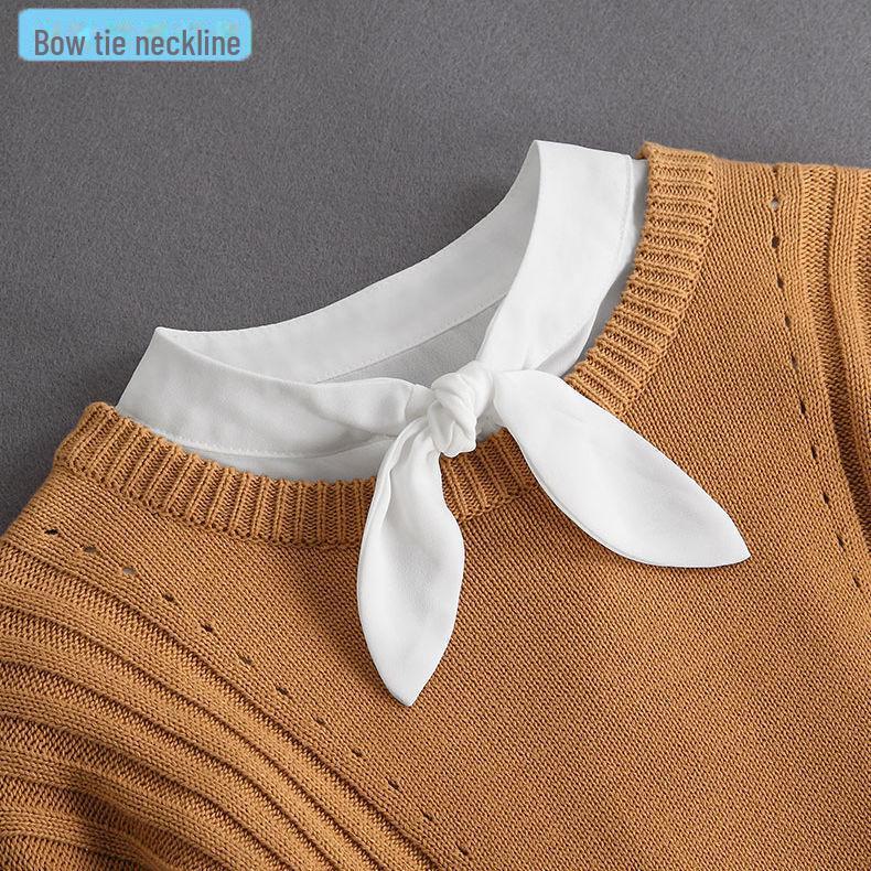 „Abnehmbarer Chiffonkragen aus weißer Hohlspitze für Damen – vielseitiges Pullover- und Hemd-Accessoire“ von Joom DACH