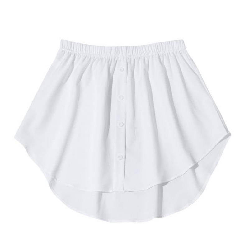 Abnehmbarer Unterrock für Damen, gefälschtes Hemd, unregelmäßiger Rock, Schwanz, Blusensaum, Baumwollverlängerung, gefälschter Saum, Minirock, gefälschter Saum, 6 Größen XXL weiß von Joom DACH
