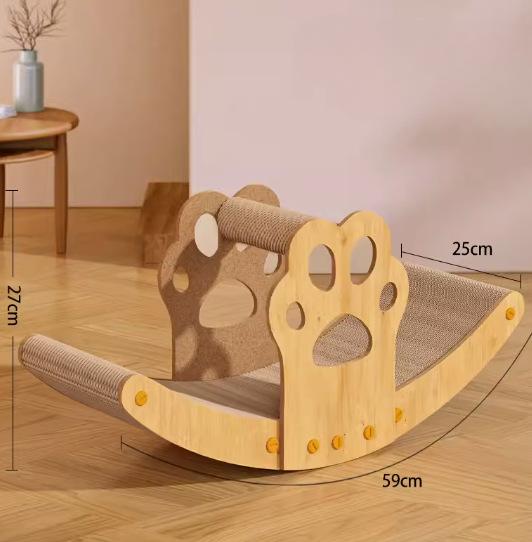 Abnehmbares Kratzbrett für Katzen aus Holz Multifunktionales und Verschleißfestes Katzenbett zum Schlafen Katzen Schleifen Haustiere Katzenzubehör Spielzeug 59x27x25cm von Joom DACH