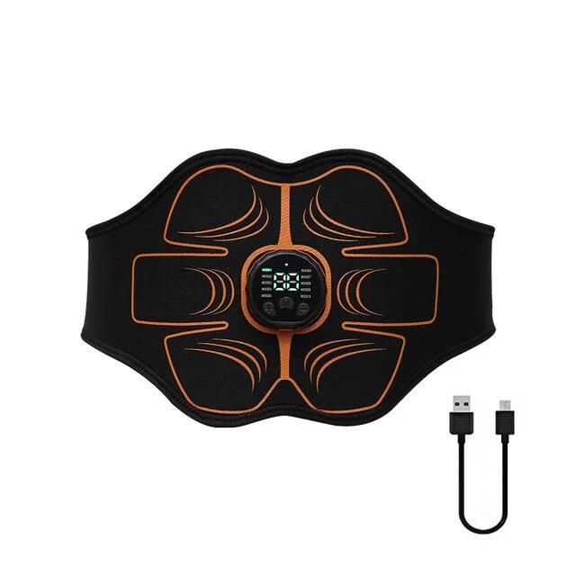 Abs Trainer Gürtel EMS Bauch Muskel Stimulator Elektrische Toning Gürtel USB Taille Bauch Gewichtsverlust Home Gym Fitness Massagegerät schwarz/orange von Joom DACH