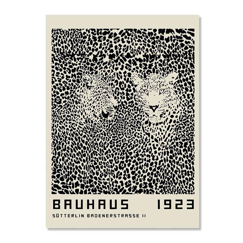 Abstrakte Bauhaus-Linie Leinwandmalerei, Schwarzauge-Leopard, moderne nordische Wandkunst, Poster und Drucke, Bilder für Wohnzimmerdekor 21x30cm No Framed von Joom DACH