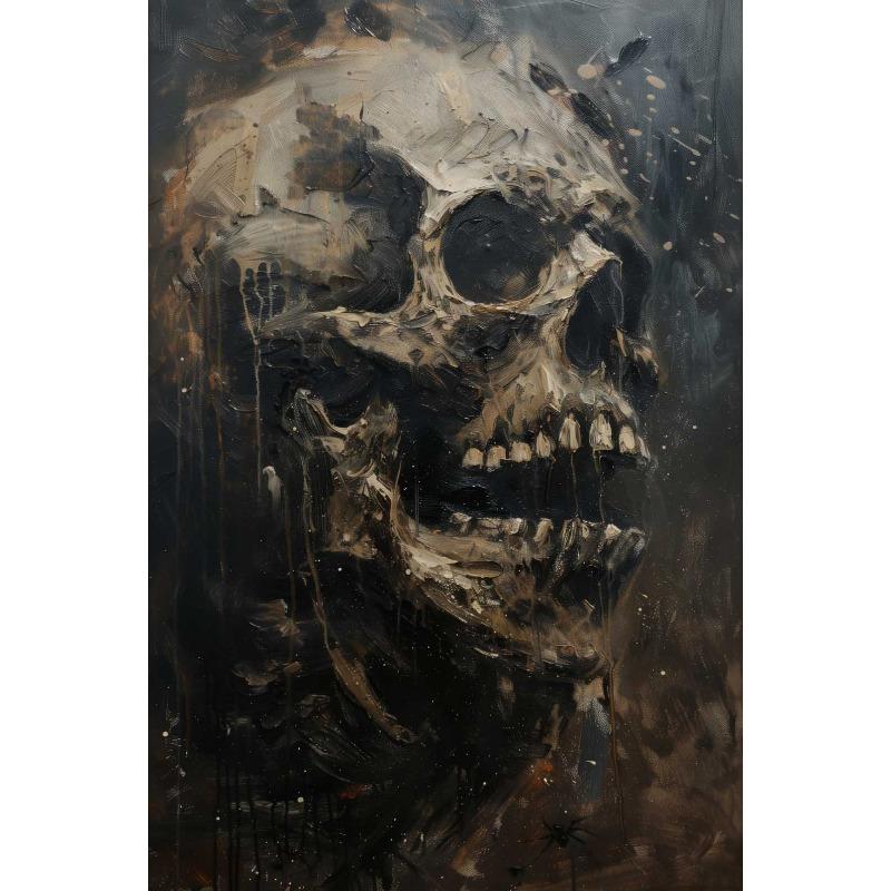 Abstraktes Horror Skelett Poster Fantasy Hexenhaft Gruselig Festival Leinwandgemälde Wandkunst Halloween Weihnachten Schlafzimmer Heimdeko 50cm×70cm NoFrame von Joom DACH