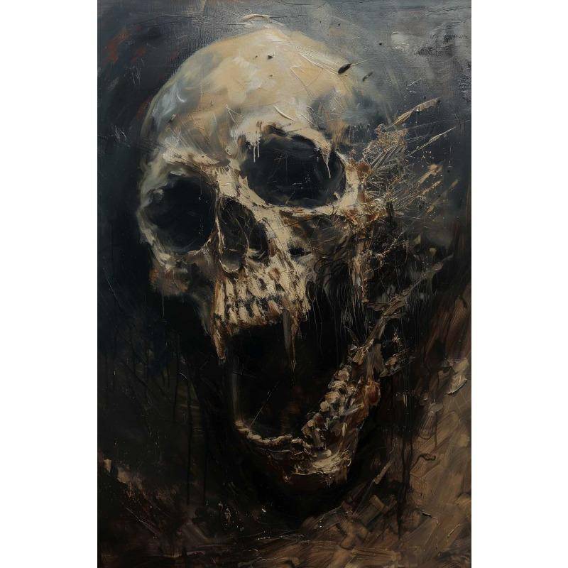 Abstraktes Horror Skelett Poster Fantasy Hexenhaft Gruselig Festival Leinwandgemälde Wandkunst Halloween Weihnachten Schlafzimmer Heimdeko 60cm×90cm NoFrame von Joom DACH