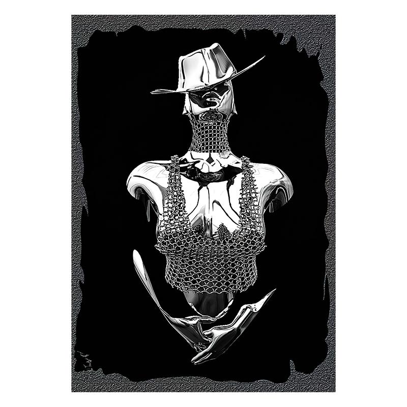 Abstraktes Paar-Skulptur-Leinwandgemälde, rotes Herz, Metallstatue, Poster, Liebhaber, Wandkunst, Bild für Wohnzimmer, Heimdekoration 20x30cm von Joom DACH