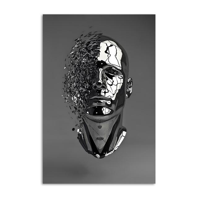 Abstraktes Paar-Skulptur-Leinwandgemälde, rotes Herz, Metallstatue, Poster, Liebhaber, Wandkunst, Bild für Wohnzimmer, Heimdekoration 40x50cm von Joom DACH