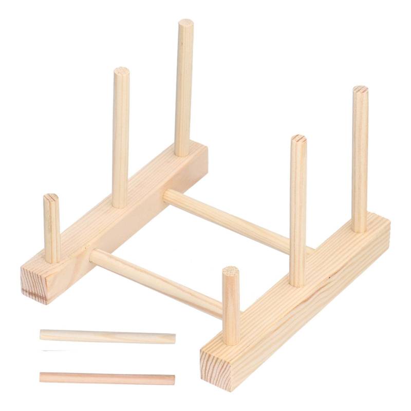 Abtropfgestell aus Holz für Teller, verformungsfreies Geschirr, Aufbewahrungs-Organizer für Teller, Schüsseln und Tassen von Joom DACH