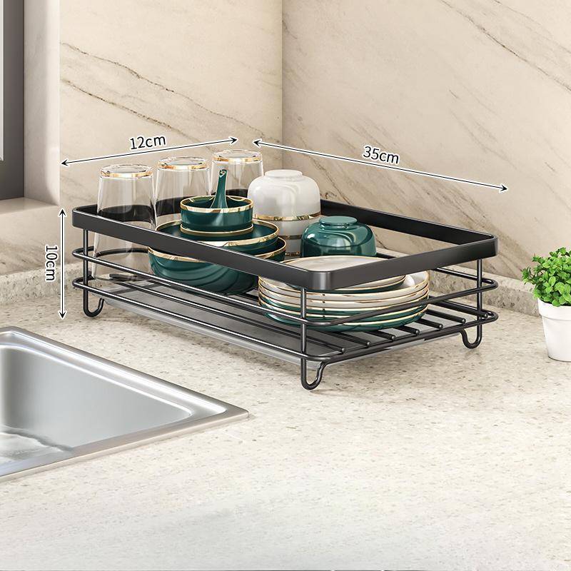 Abtropfgestell für die Küche, verstellbar, Edelstahl, 2 Ebenen, Teller-Organizer, Geschirr-/Schüssel-Abtropfgestell, Lagerregal, Küchenutensilien von Joom DACH