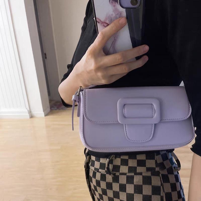 Achselhöhle Kleine Quadratische Tasche Damen Schulter Umhängetasche violett von Joom DACH