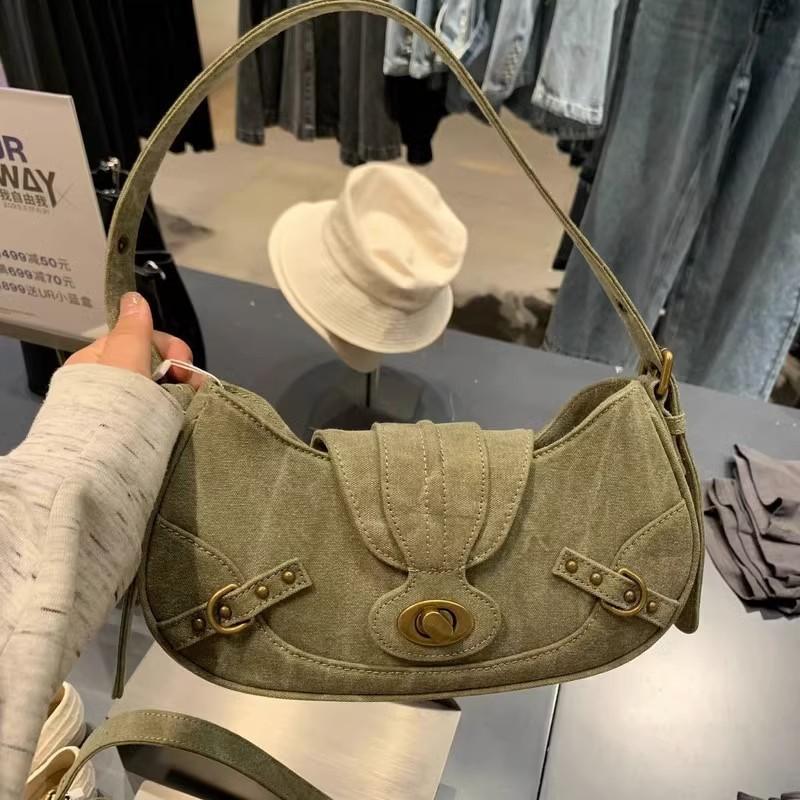 Achseltasche Damen Neue Vielseitige Messenger Canvas Tasche armee grüne von Joom DACH