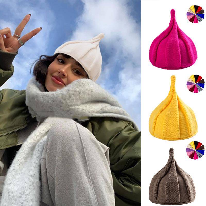 Acryl Gestrickte Frauen Mädchen Baby Stricken Mützen Motorhaube Winter Mode Warme Beanie Hüte Unisex Erwachsene Abdeckung Kopf Kappe von Joom DACH