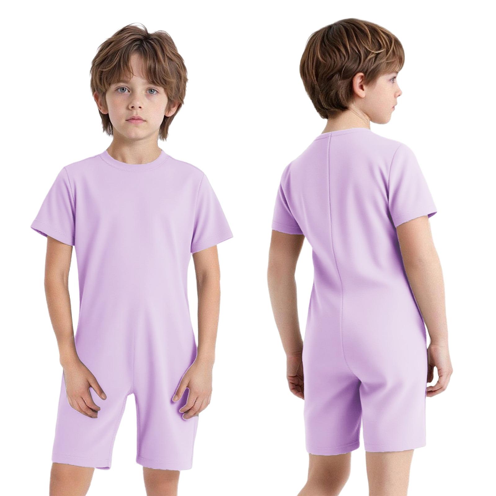 Adaptive Kleidung für Kinder mit besonderen Bedürfnissen Mädchen Jungen Anti-Auszieh-Strampler Kurzarm Reißverschluss hinten Jumpsuit 11-12 Years lavendel von Joom DACH