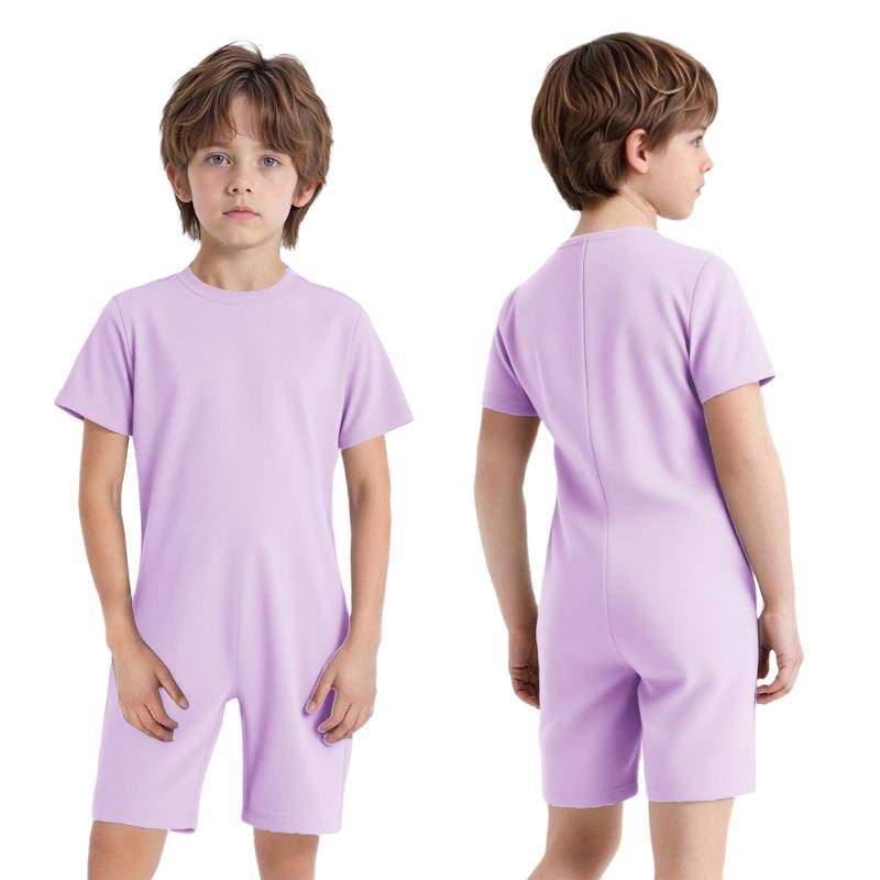 Adaptive Kleidung für Kinder mit besonderen Bedürfnissen Mädchen Jungen Anti-Auszieh-Strampler Kurzarm Reißverschluss hinten Jumpsuit 7-8 Years lavendel von Joom DACH