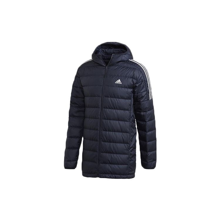 Adidas Colorblock Drei-Streifen Sportliche Warme Jacke Langarm Daunenmantel Herren Oberbekleidung Dunkelblau GH4605 S von Joom DACH
