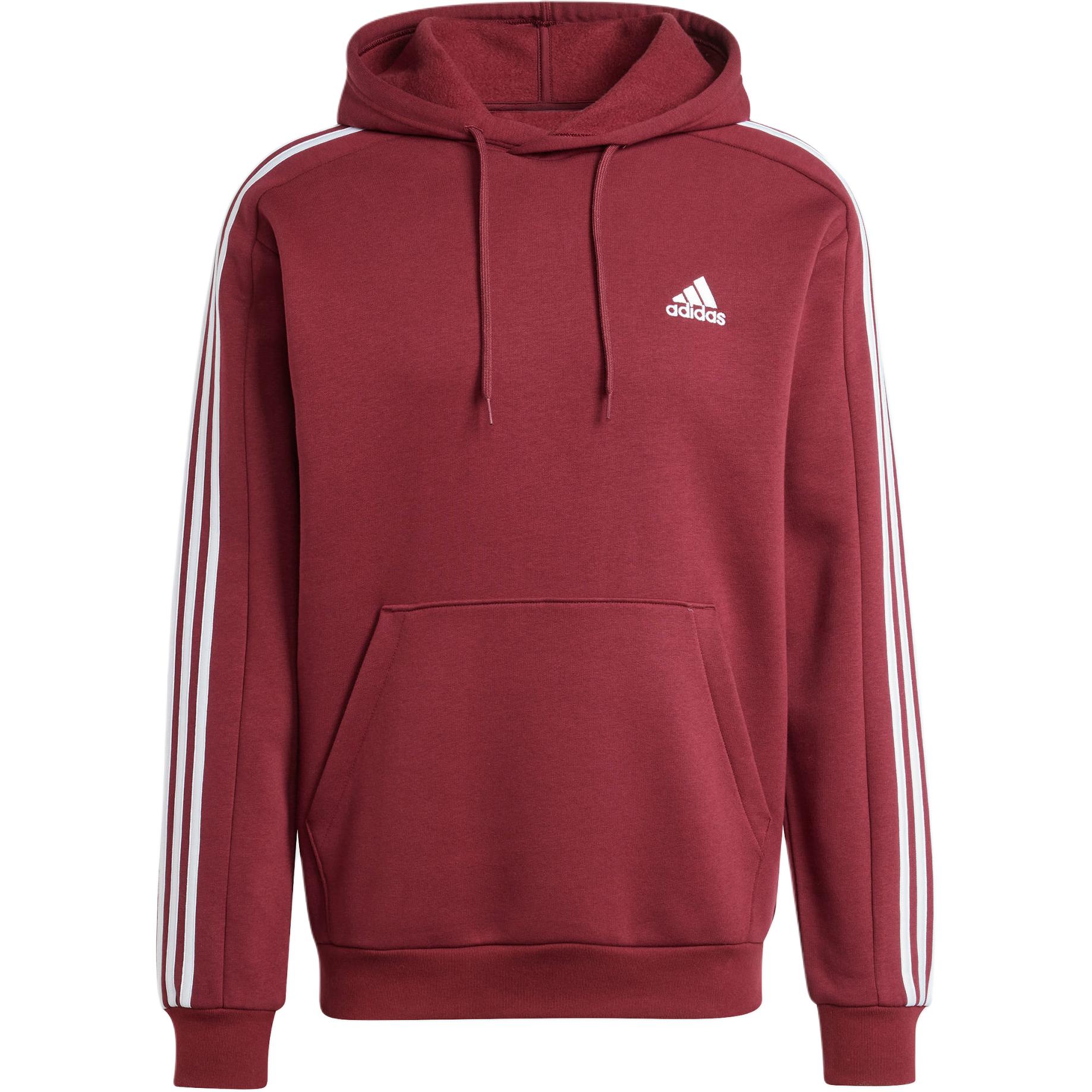 Adidas Essentials Fleece 3-Streifen Vielseitiges Verdicktes Kapuzensweatshirt Herren Sweatshirt Dunkelrot JG5949 2XL von Joom DACH