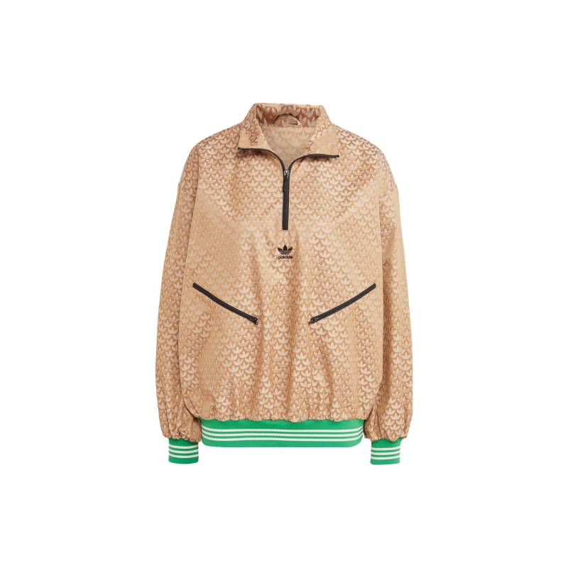 Adidas Originals Adicolor 70S Half-Zip Monogram Logo Bedruckte Sportjacke Damen Jacken Braun IK7883 M von Joom DACH