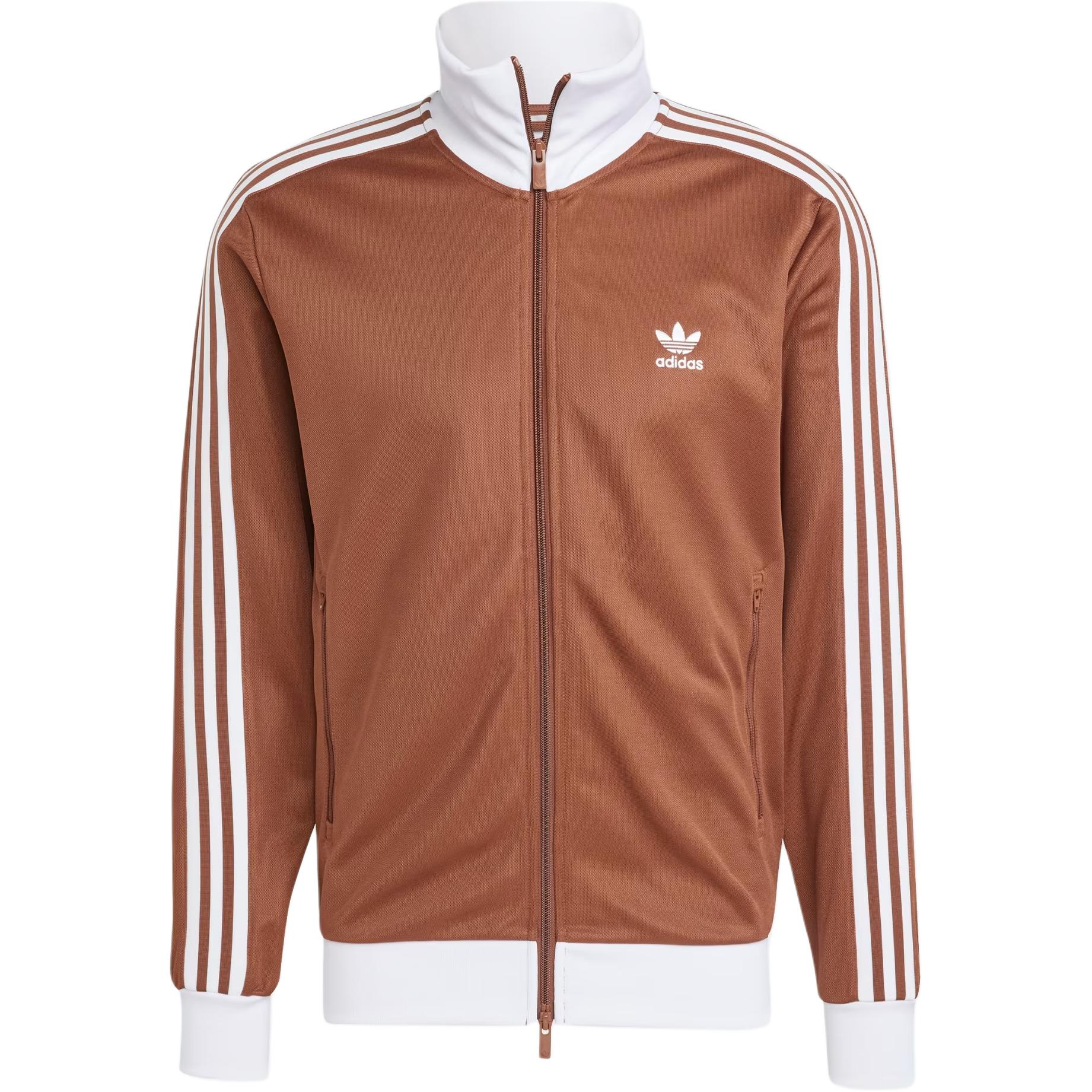 Adidas Originals Adicolor Classics Beckenbauer Trainingsjacke Bequeme Weiche Gestreifte Langarmjacke Herren Oberteile Braun IY9879 L von Joom DACH