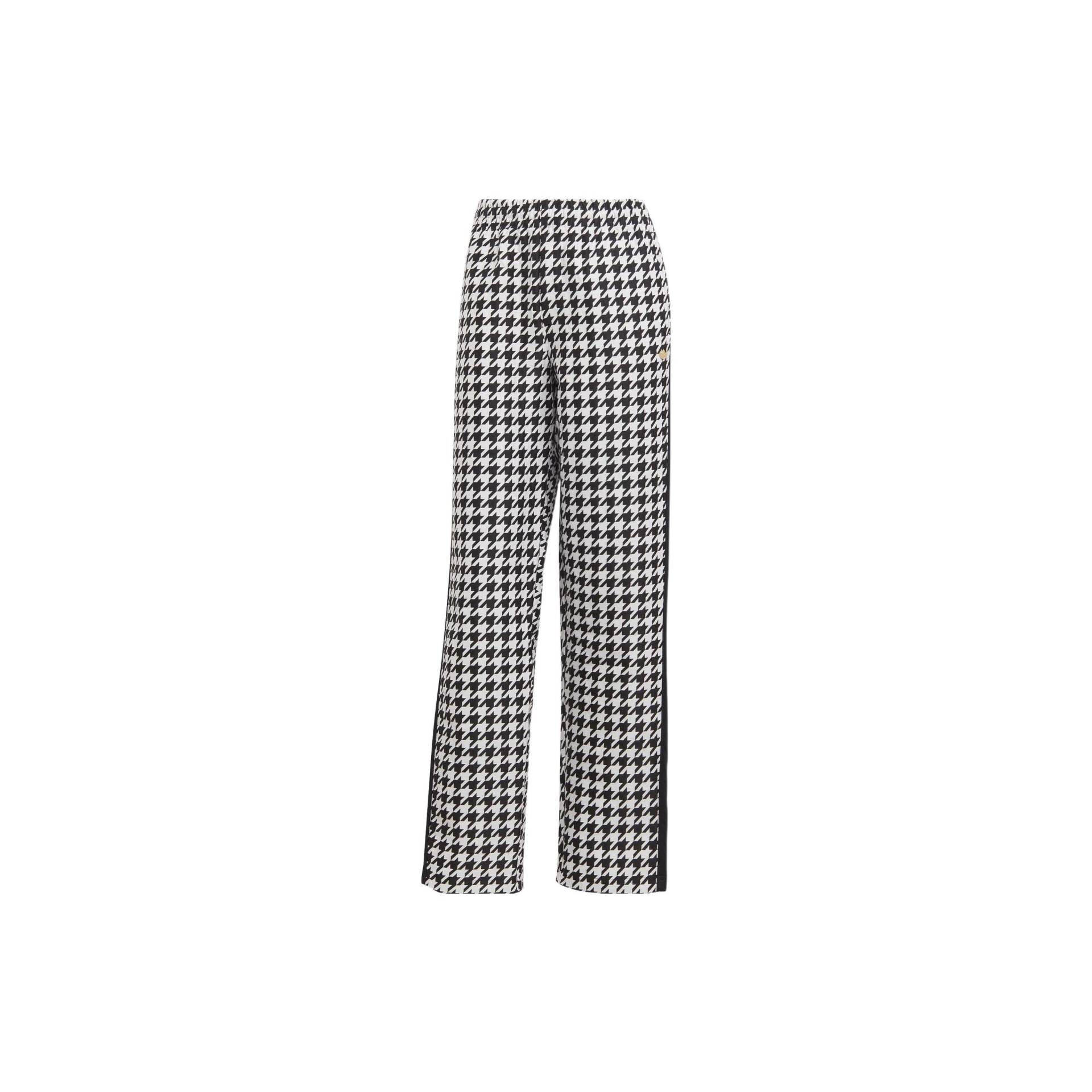 Adidas Originals Kleeblatt Hahnentritt Logo Stickerei High-Waisted Gerade Lässige Hose Damen Unterteile Schwarz Weiß IB7715 XL von Joom DACH