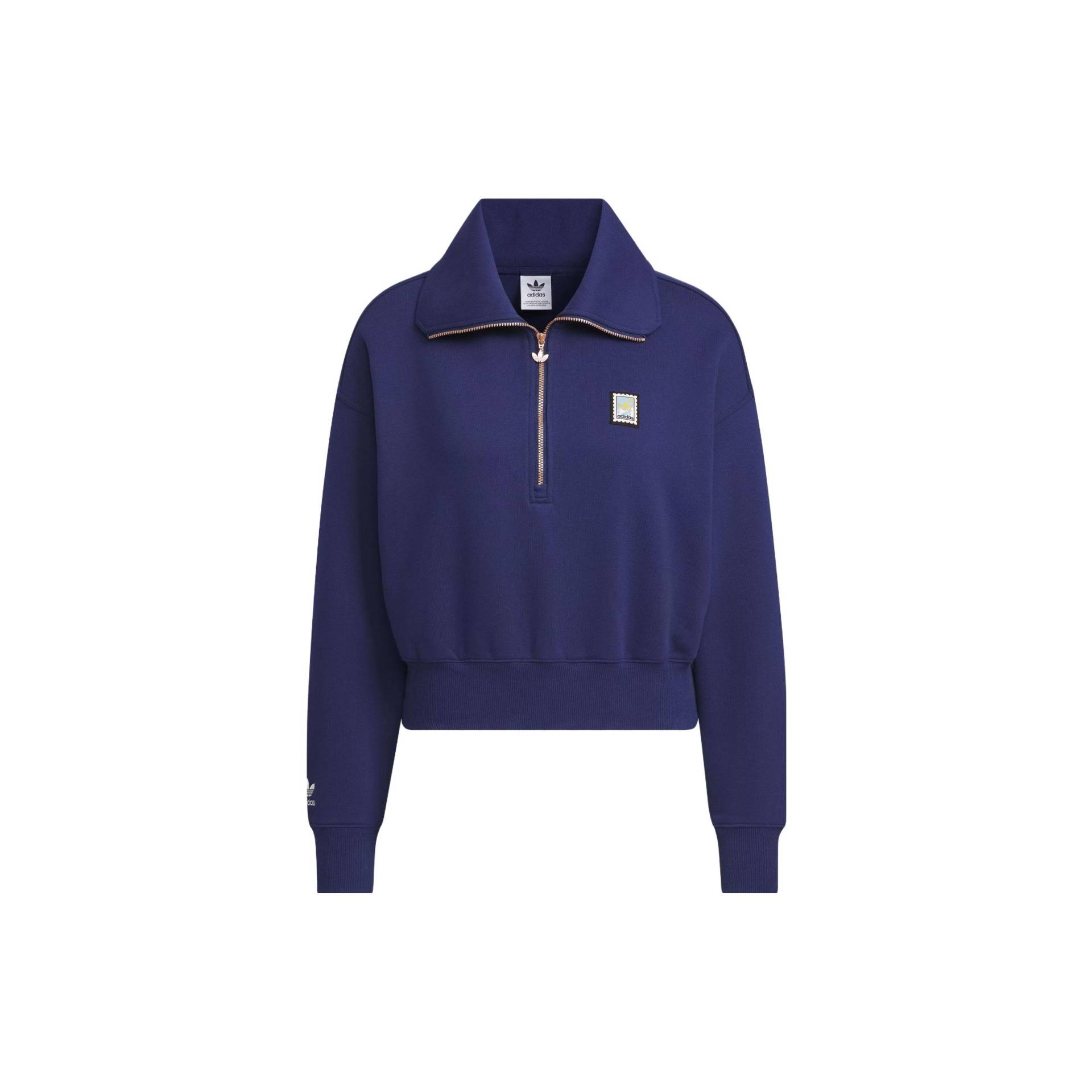 Adidas Originals FW23 Winter Series Skate Short Sweatshirt mit halbem Reißverschluss und Umlegekragen Damen Tops Marineblau IZ1515 M von Joom DACH