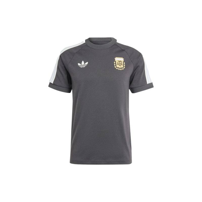 Adidas Originals Logo Print Streifen Rundhals Kurzarm T-Shirt Herren Oberteile Grau IU2154 M von Joom DACH