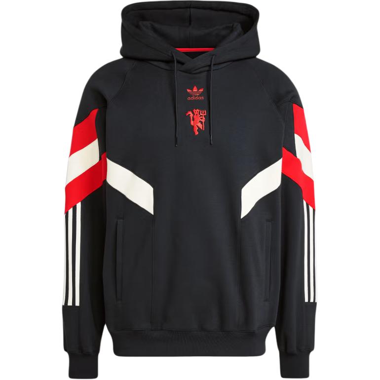 Adidas Originals Manchester United Weiches Bequemes Locker Geschnittenes Abzeichen Amerikanisches Sweatshirt Herren Sweatshirt Schwarz IS6521 XS von Joom DACH