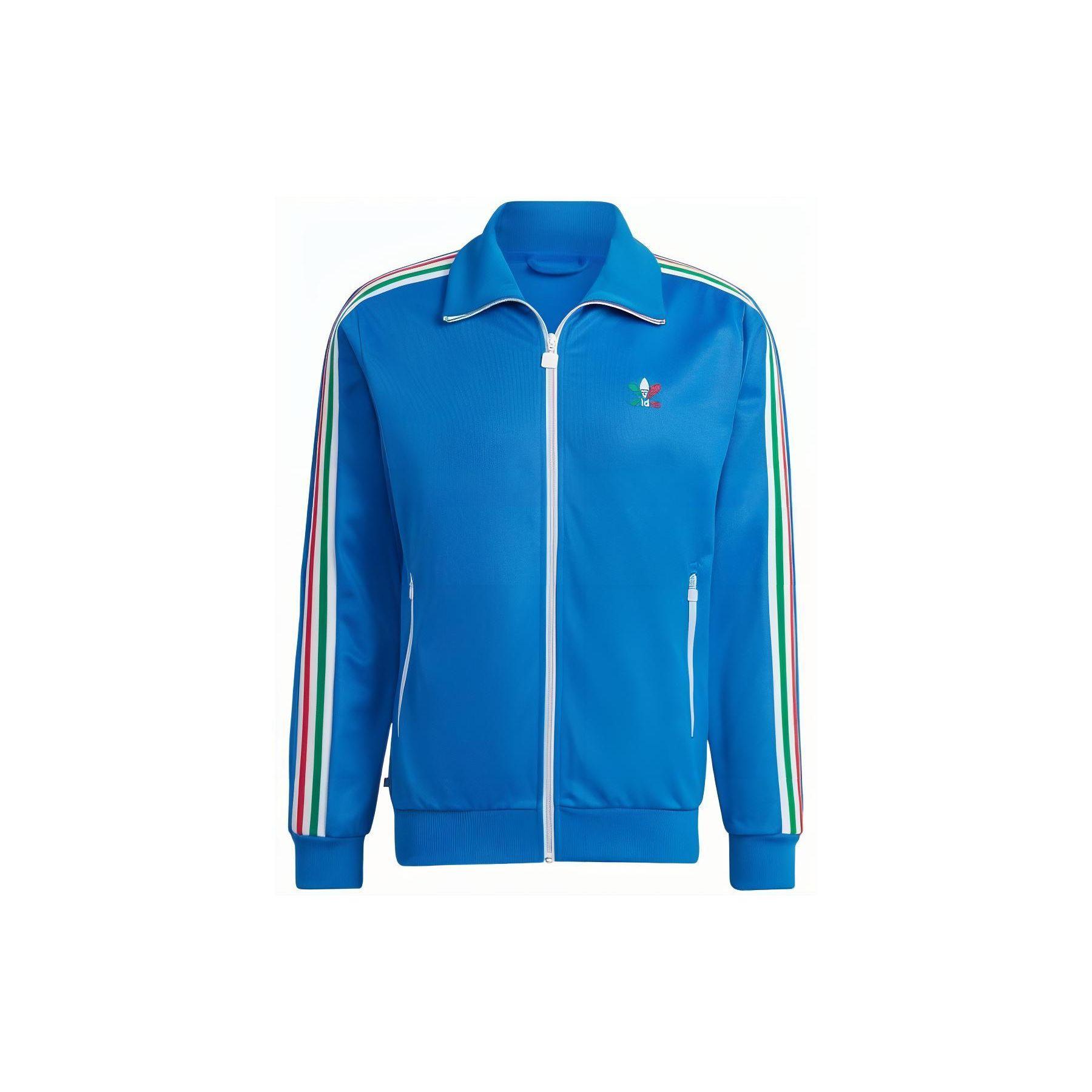 Adidas Originals Trefoil Streifen Logo Print Zip-Up Trainingsjacke Herren Jacke Blau HK7411 M von Joom DACH