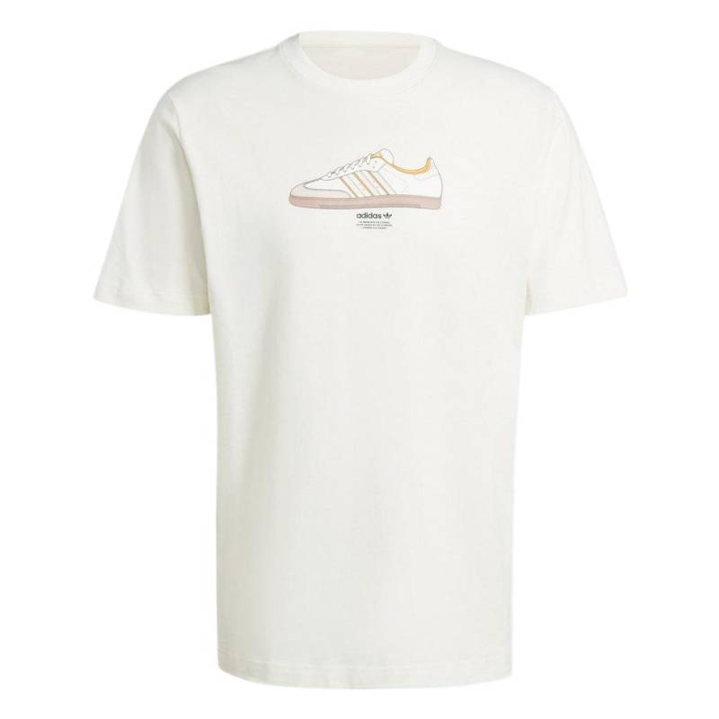 Adidas Originals Ts Sport 3 Rundhals Bedrucktes Lässiges Kurzarm-T-Shirt Herren Tops Beige IZ2573 S von Joom DACH