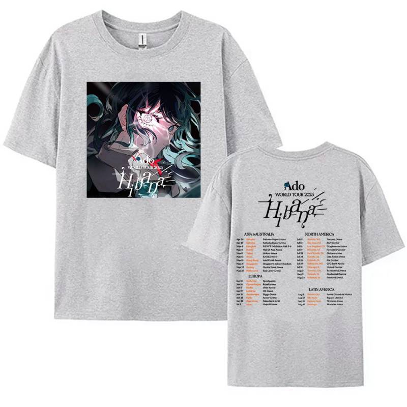 Ado WORLD TOUR 2025 Hibana T-Shirts Baumwolle Kurzarm Unisex T-Shirt Japan Style Fashion Printing Kleidung Frauen Männer Tees Tops L von Joom DACH