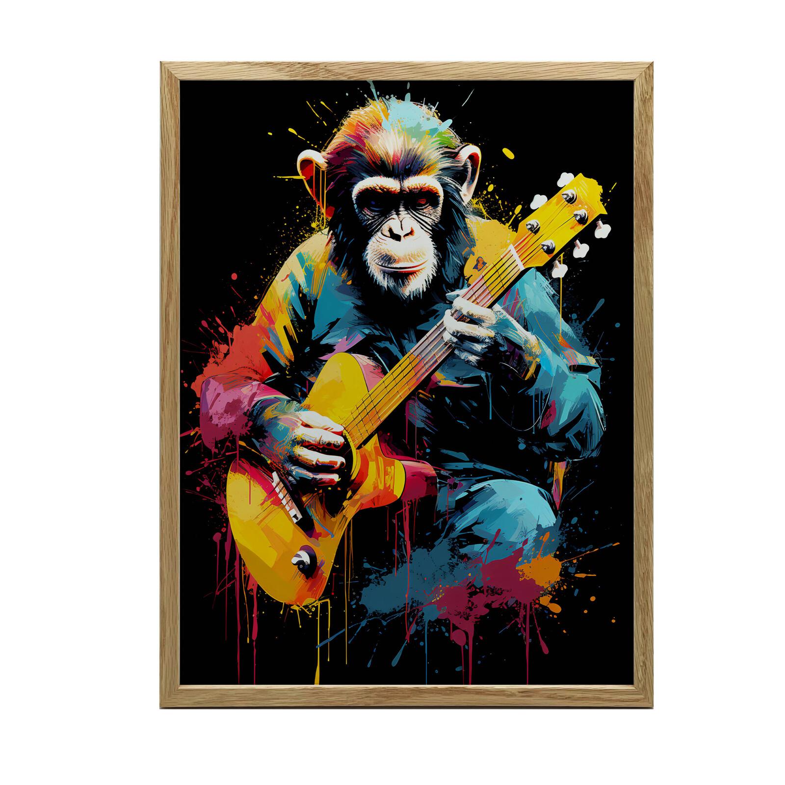 Affe mit Gitarre Affe mit Gitarre, 40X50 cm, Ohne Rahmen, Mattes Papier 230 g/m² 46 von Joom DACH